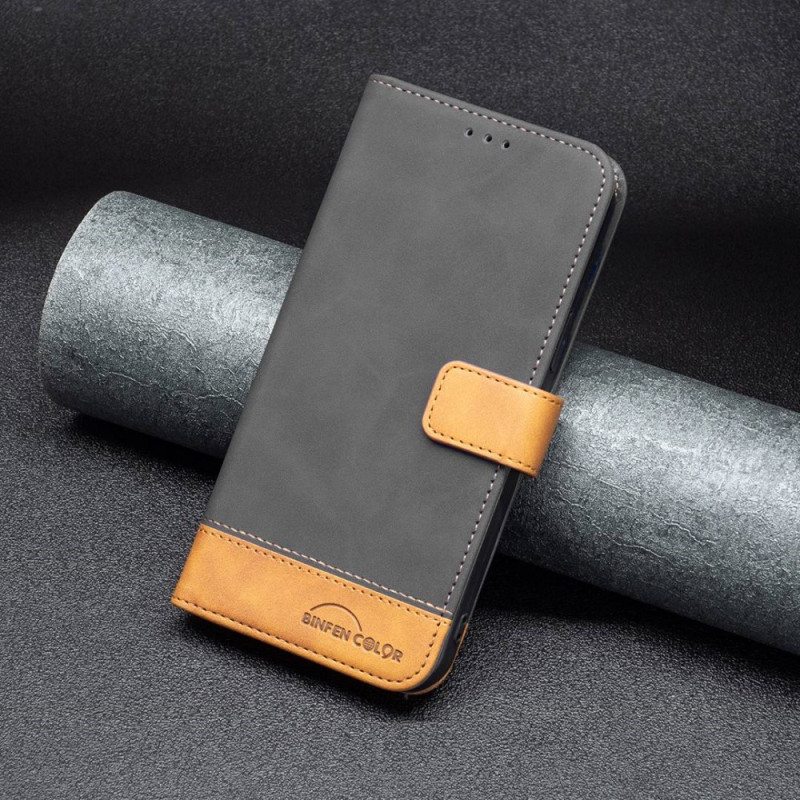 Nahkakotelo Xiaomi Redmi 10C Kaksisävyinen Keinonahka Binfen Väri