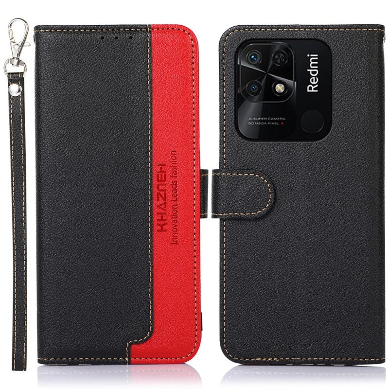 Nahkakotelo Xiaomi Redmi 10C Litsi Style Rfid Khazneh