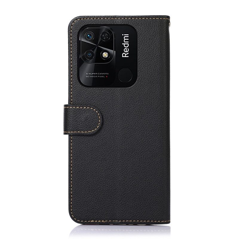 Nahkakotelo Xiaomi Redmi 10C Litsi Style Rfid Khazneh