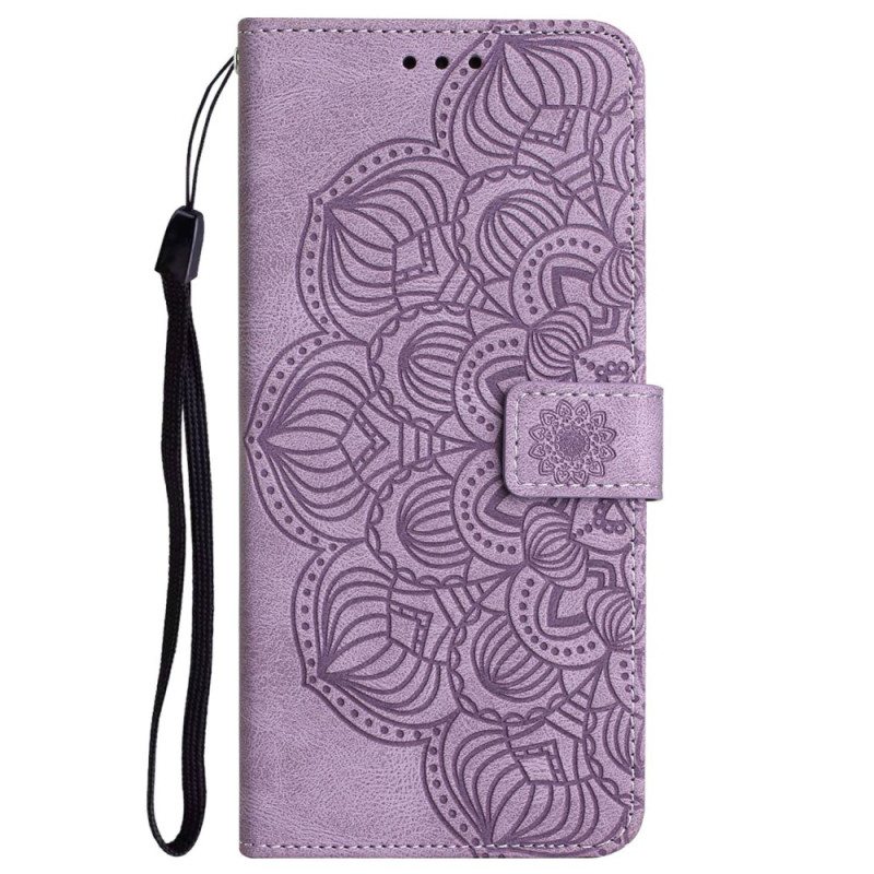 Nahkakotelo Xiaomi Redmi 10C Suojaketju Kuori Strappy Mandala