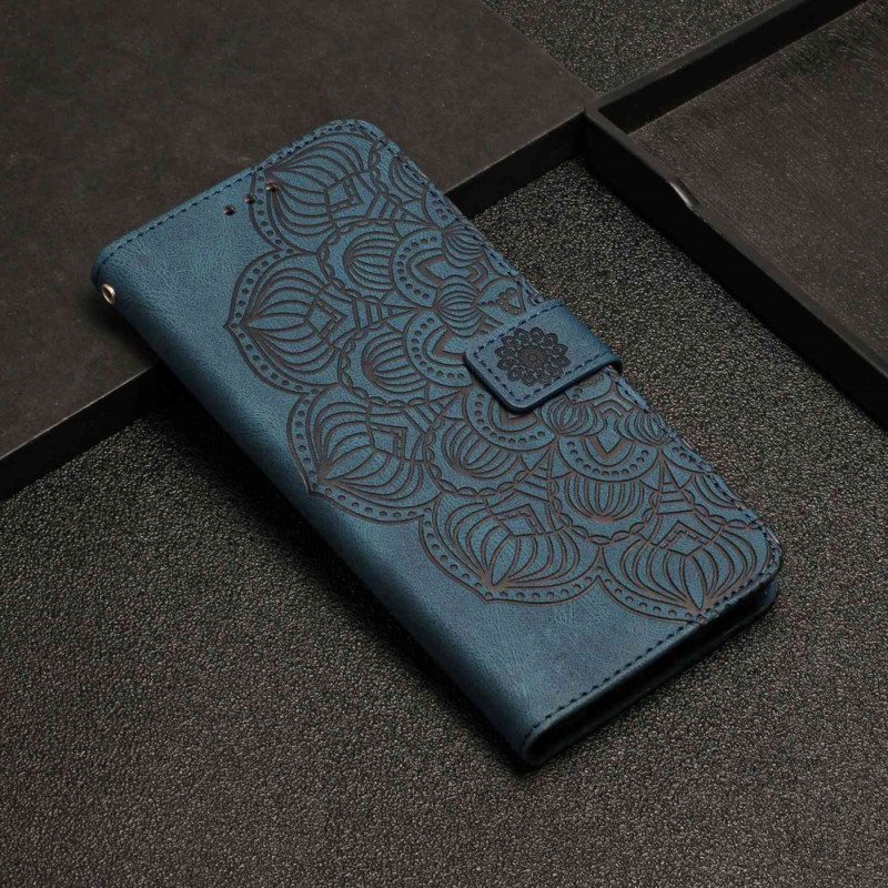 Nahkakotelo Xiaomi Redmi 10C Suojaketju Kuori Strappy Mandala