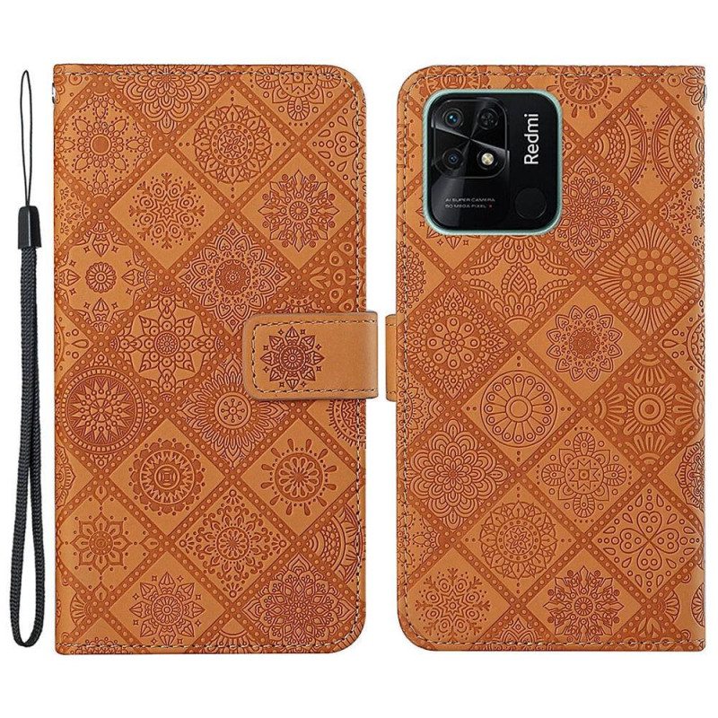 Nahkakotelo Xiaomi Redmi 10C Tapestry Kuvio