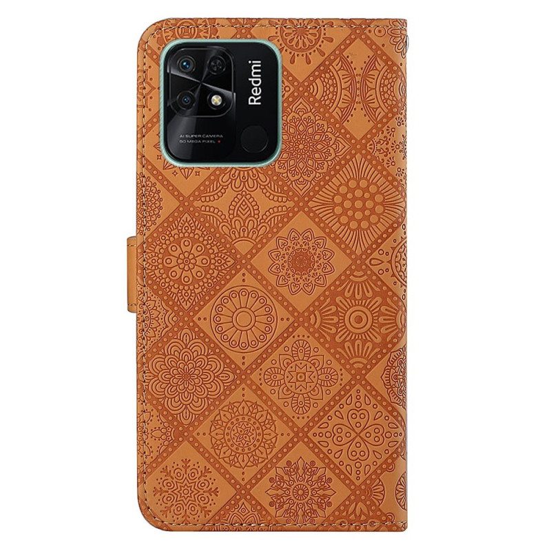 Nahkakotelo Xiaomi Redmi 10C Tapestry Kuvio