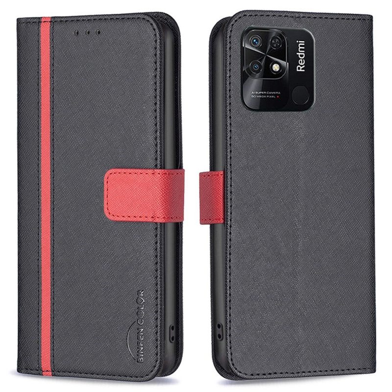 Nahkakotelo Xiaomi Redmi 10C Teksturoitu Keinonahka Binfen Color