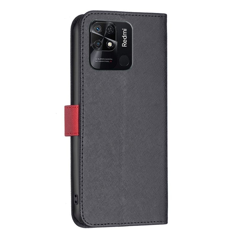 Nahkakotelo Xiaomi Redmi 10C Teksturoitu Keinonahka Binfen Color