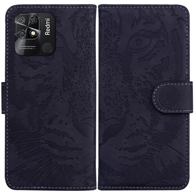 Nahkakotelo Xiaomi Redmi 10C Tiikerin Jalanjälki