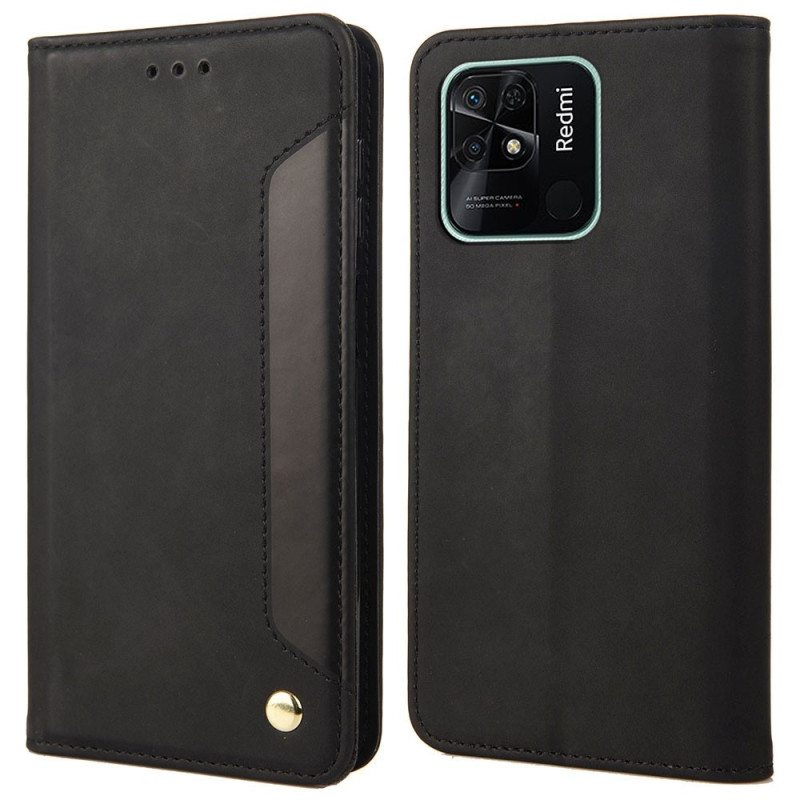 Puhelinkuoret Xiaomi Redmi 10C Kotelot Flip Kaksivärinen Niitillä