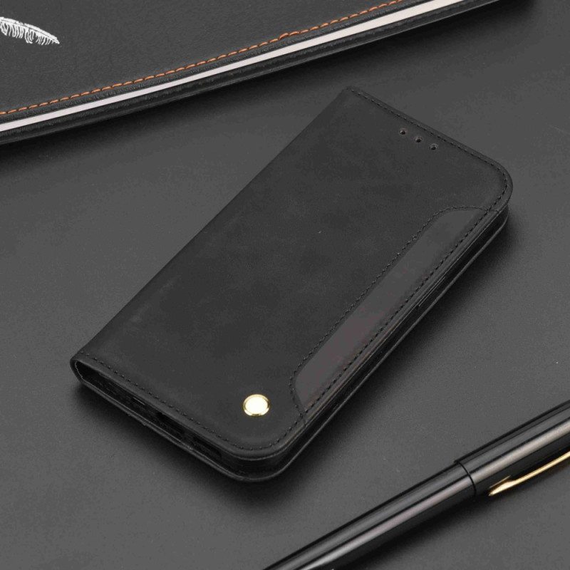Puhelinkuoret Xiaomi Redmi 10C Kotelot Flip Kaksivärinen Niitillä