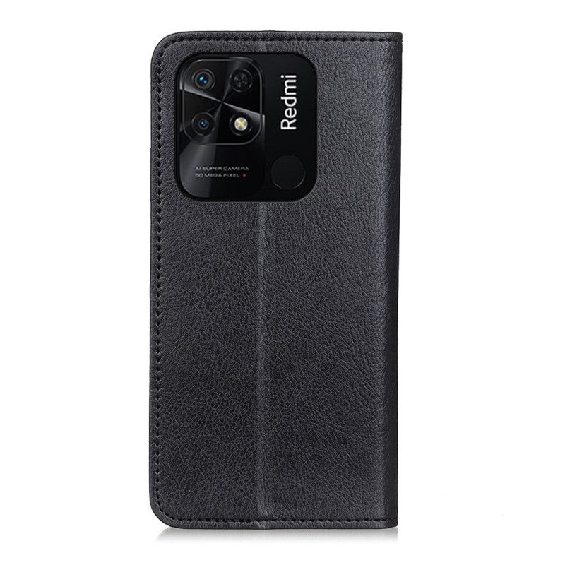 Puhelinkuoret Xiaomi Redmi 10C Kotelot Flip Litsi Haljasnahan Rakenne