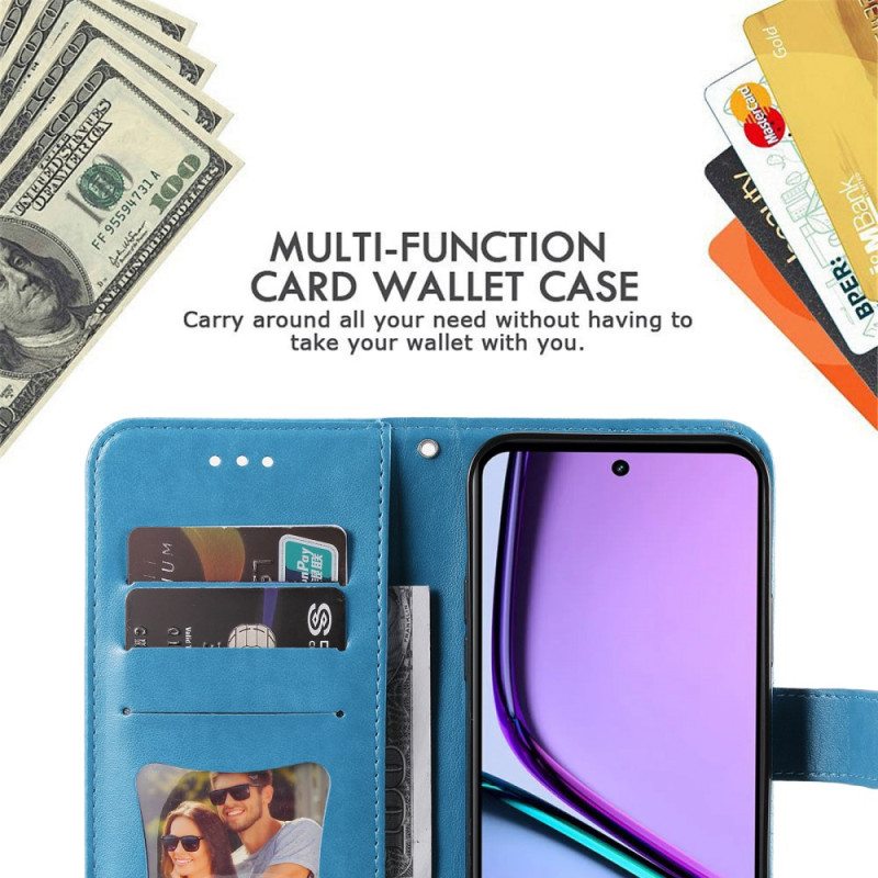 Kotelot Realme C67 Kukkakuvio Hihnalla