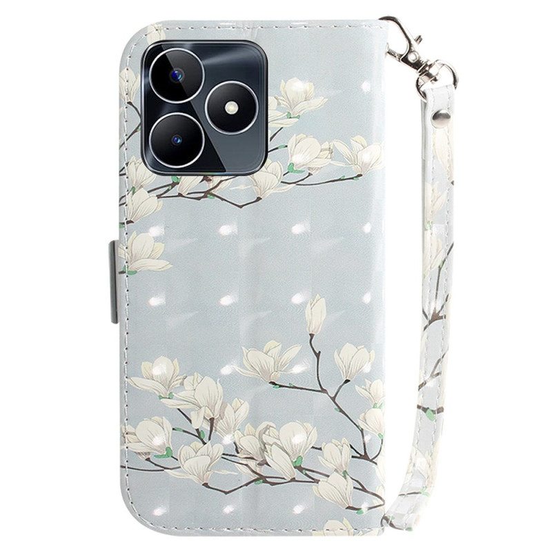 Kotelot Realme C53 Magnoliapidike Nauhalla