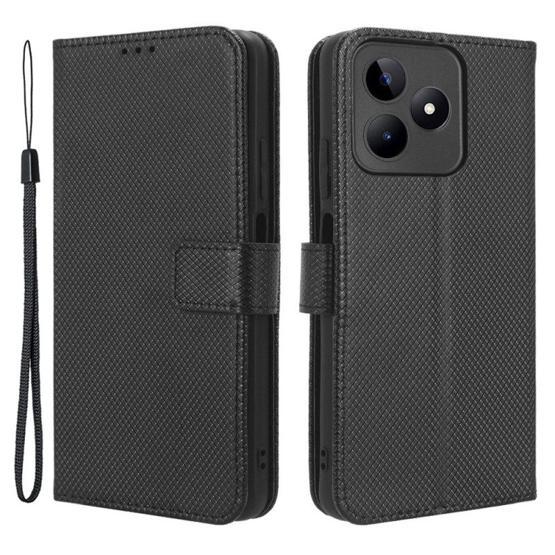 Kotelot Realme C53 Teksturoitu Hihnalla Suojakuori