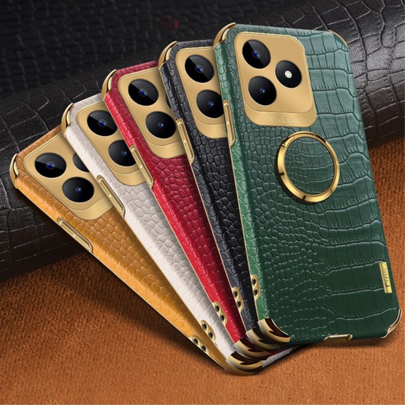 Puhelinkuoret Realme C53 Krokotiilikuvioinen Sormuksen Pidike