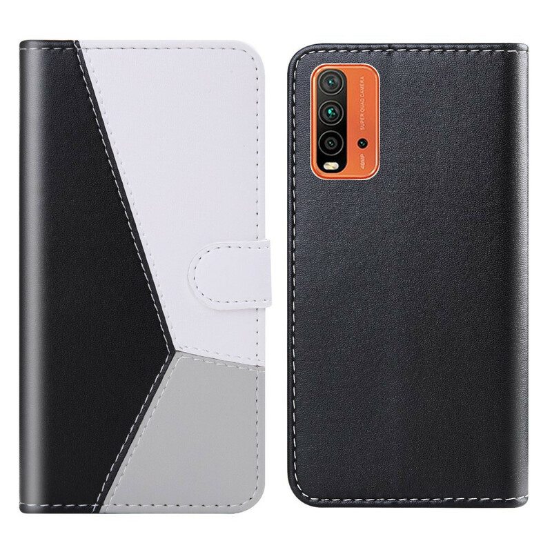 Kotelot Xiaomi Redmi 9T Kolmivärinen Nahkaefekti