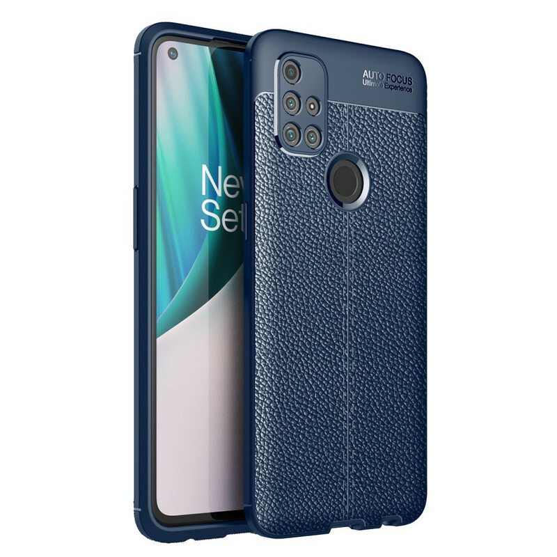 Case OnePlus Nord N10 Kaksilinjainen Litsi-nahkaefekti