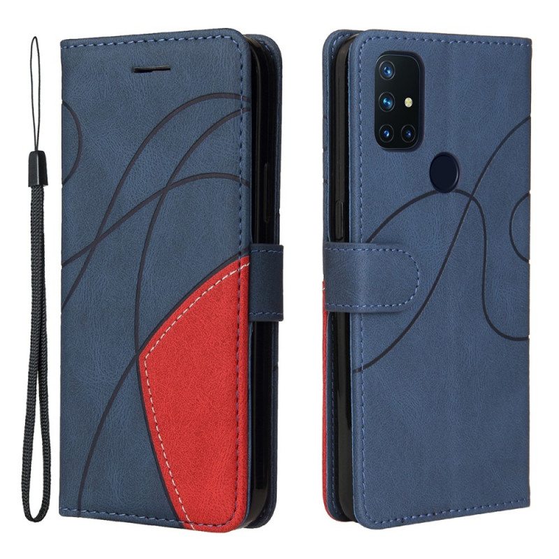 Flip Case OnePlus Nord N10 Kaksisävyinen Signature Faux Leather