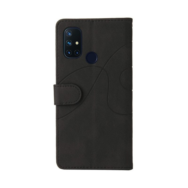 Flip Case OnePlus Nord N10 Kaksisävyinen Signature Faux Leather