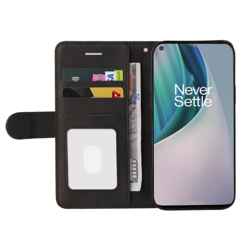 Flip Case OnePlus Nord N10 Kaksisävyinen Signature Faux Leather