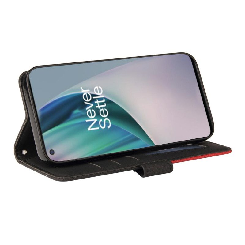 Flip Case OnePlus Nord N10 Kaksisävyinen Signature Faux Leather