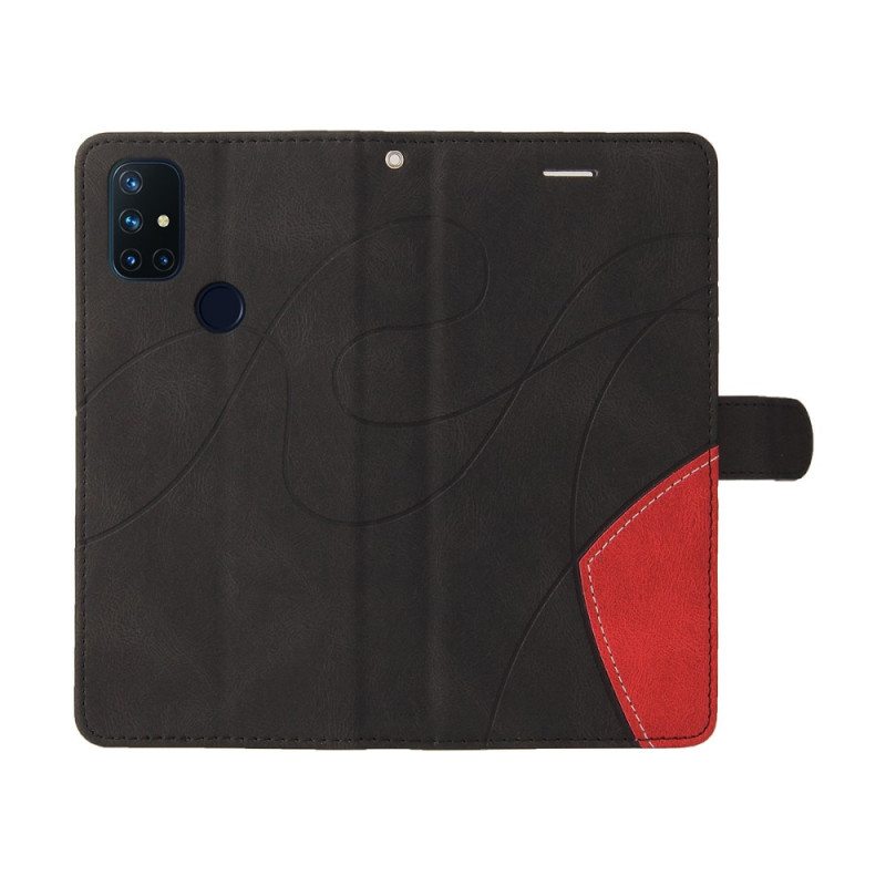 Flip Case OnePlus Nord N10 Kaksisävyinen Signature Faux Leather