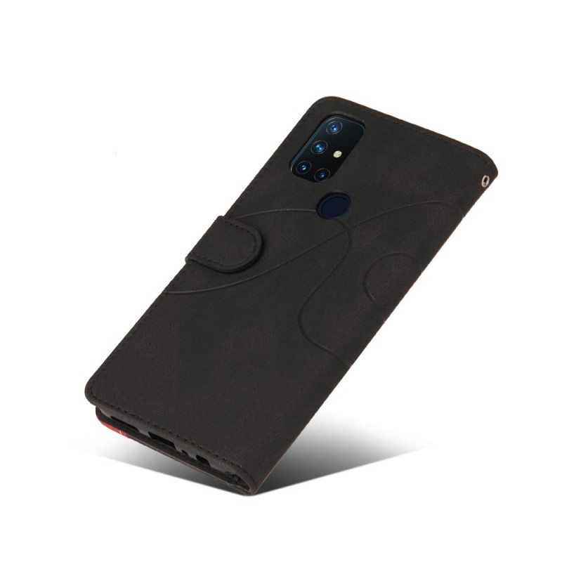 Flip Case OnePlus Nord N10 Kaksisävyinen Signature Faux Leather