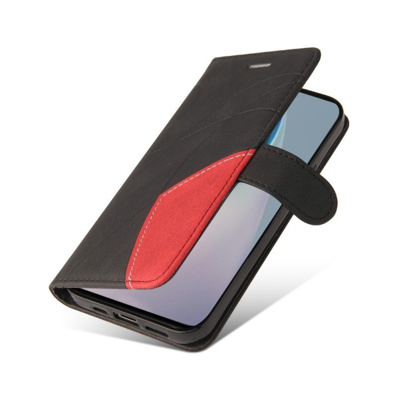 Flip Case OnePlus Nord N10 Kaksisävyinen Signature Faux Leather