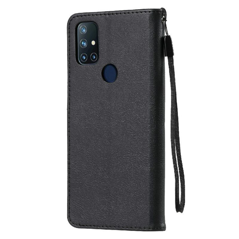 Kotelot OnePlus Nord N10 Suojaketju Kuori Strappy Leather Effect