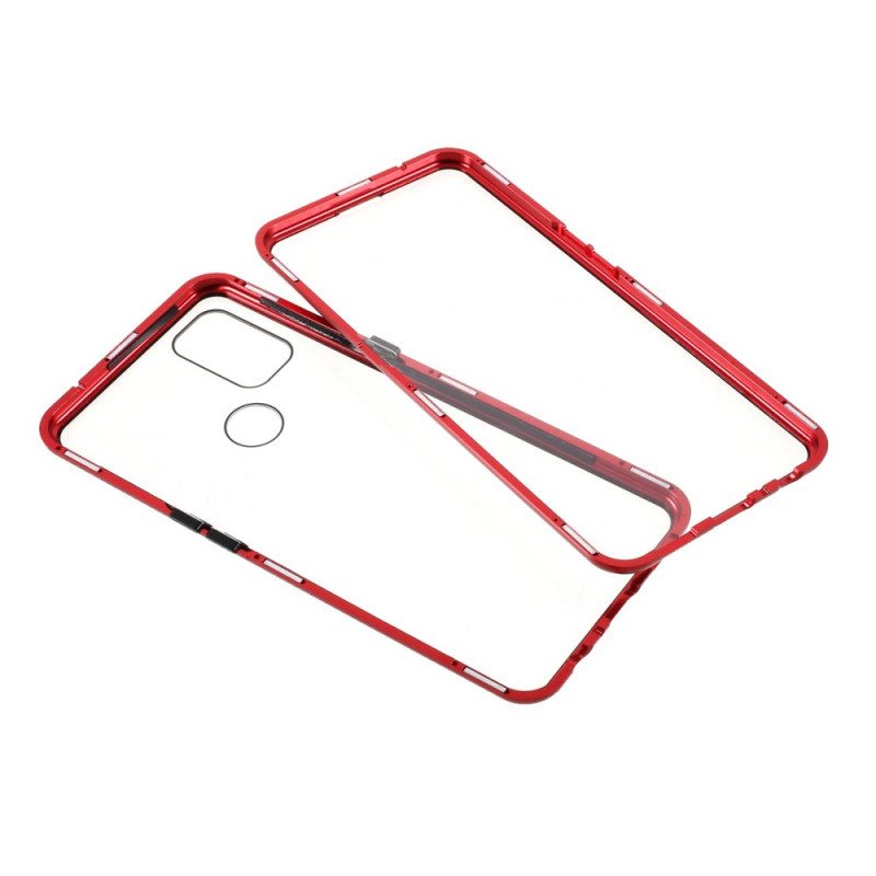 Kuori OnePlus Nord N10 Kaksipuolinen Magneettinen Karkaistu Lasi Ja Metalli