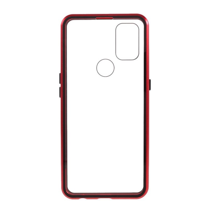 Kuori OnePlus Nord N10 Kaksipuolinen Magneettinen Karkaistu Lasi Ja Metalli