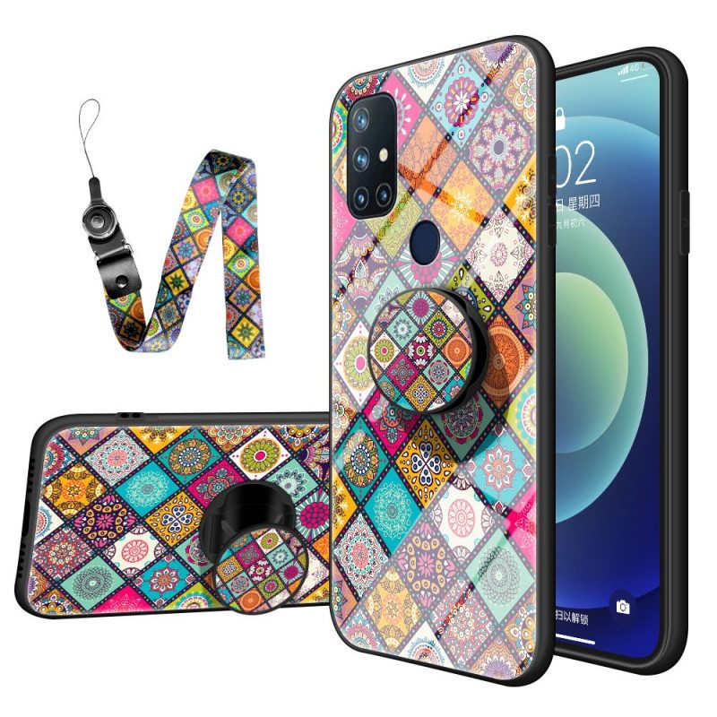 Kuori OnePlus Nord N10 Patchwork Magneettipidike