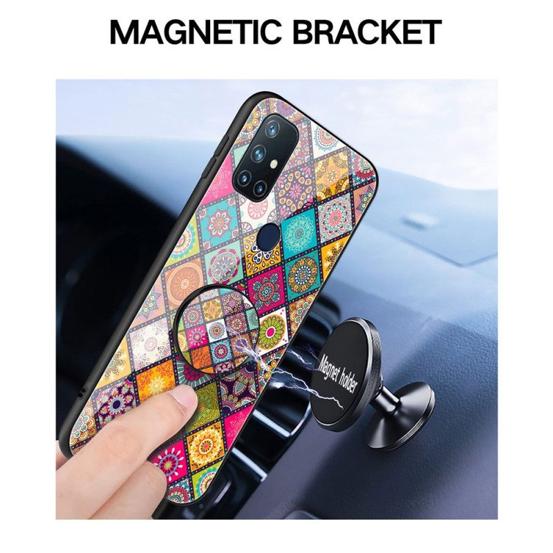 Kuori OnePlus Nord N10 Patchwork Magneettipidike