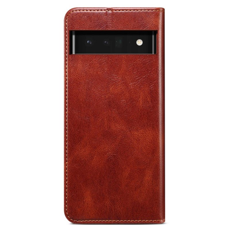Puhelinkuoret Google Pixel 6A Kotelot Flip Vahattu Nahkaefekti
