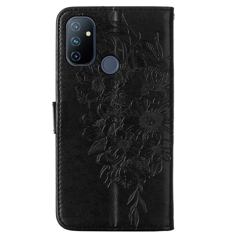Kotelot OnePlus Nord N100 Suojaketju Kuori Strappy Butterfly Design