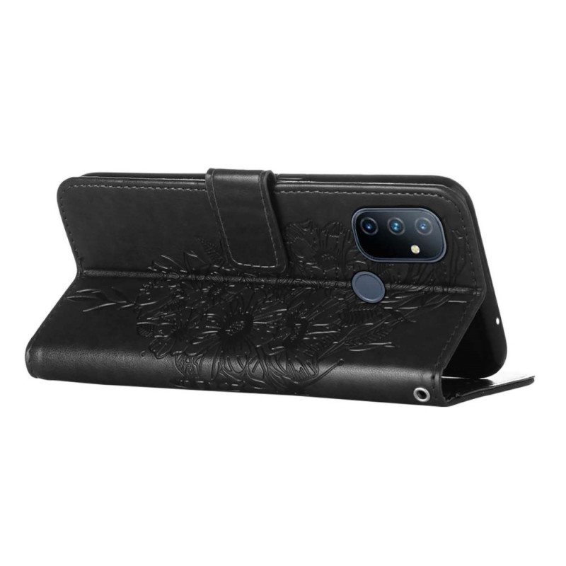 Kotelot OnePlus Nord N100 Suojaketju Kuori Strappy Butterfly Design