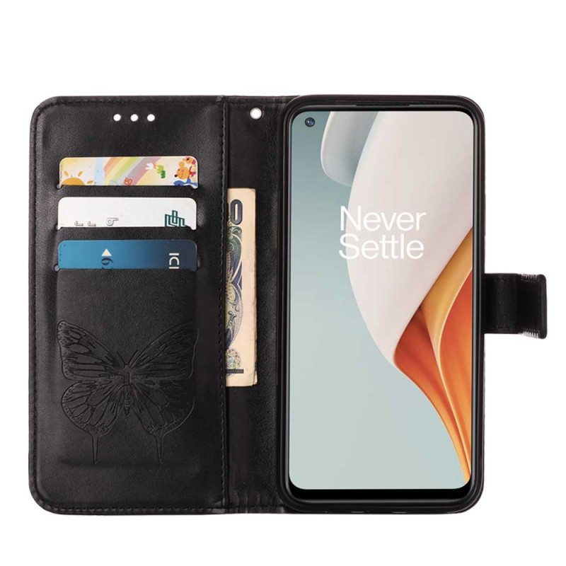 Kotelot OnePlus Nord N100 Suojaketju Kuori Strappy Butterfly Design