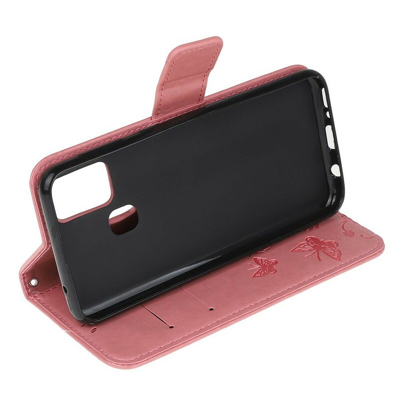 Kotelot OnePlus Nord N100 Suojaketju Kuori Stringit Perhosia Ja Kukkia