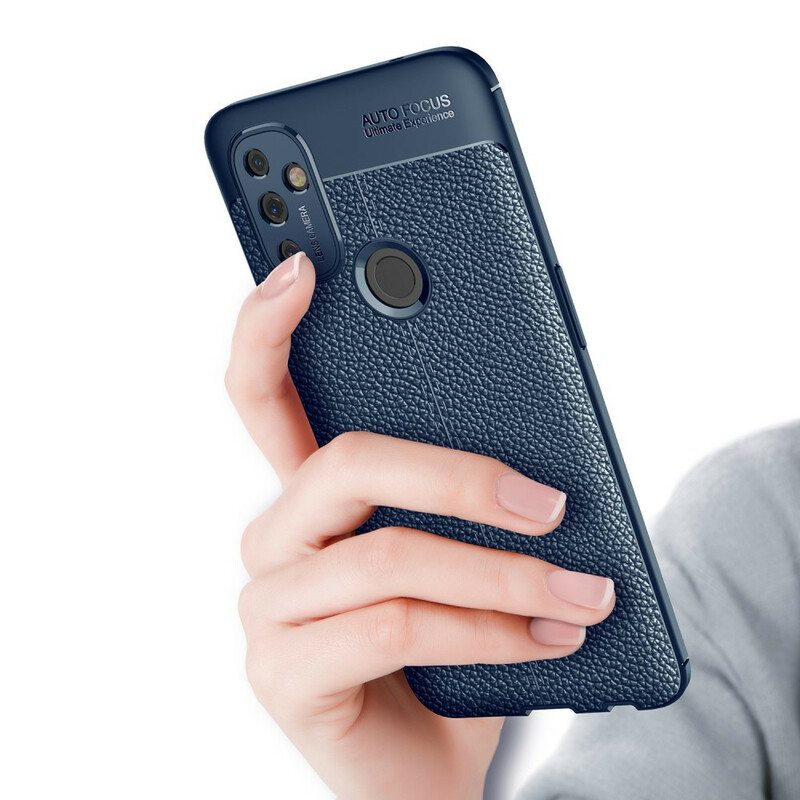 Kuori OnePlus Nord N100 Kaksilinjainen Litsi-nahkaefekti