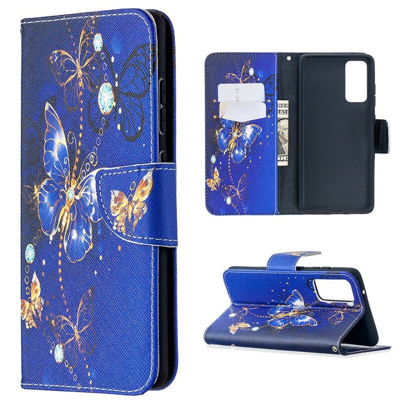Flip Case Samsung Galaxy S20 FE Perhosten Kuninkaat