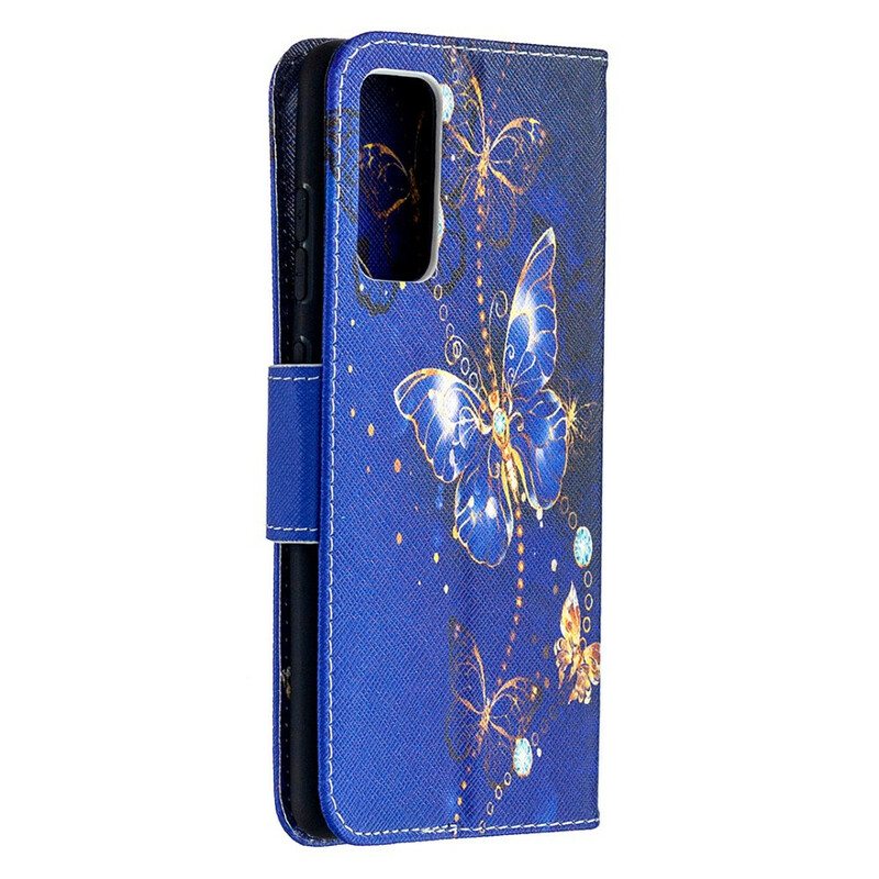 Flip Case Samsung Galaxy S20 FE Perhosten Kuninkaat