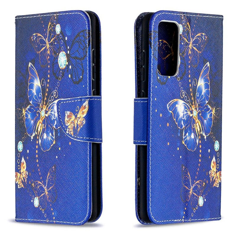 Flip Case Samsung Galaxy S20 FE Perhosten Kuninkaat