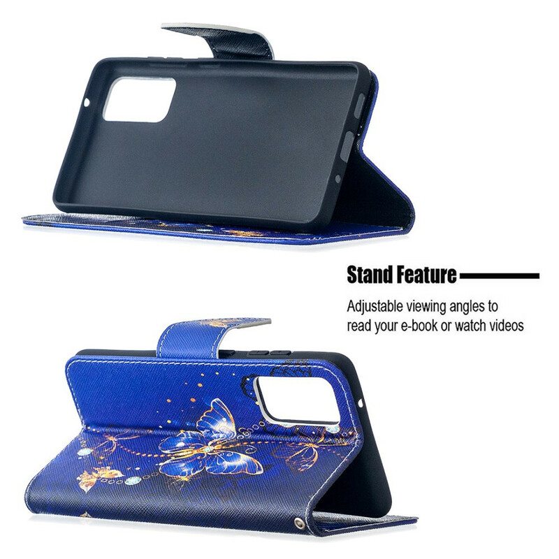Flip Case Samsung Galaxy S20 FE Perhosten Kuninkaat
