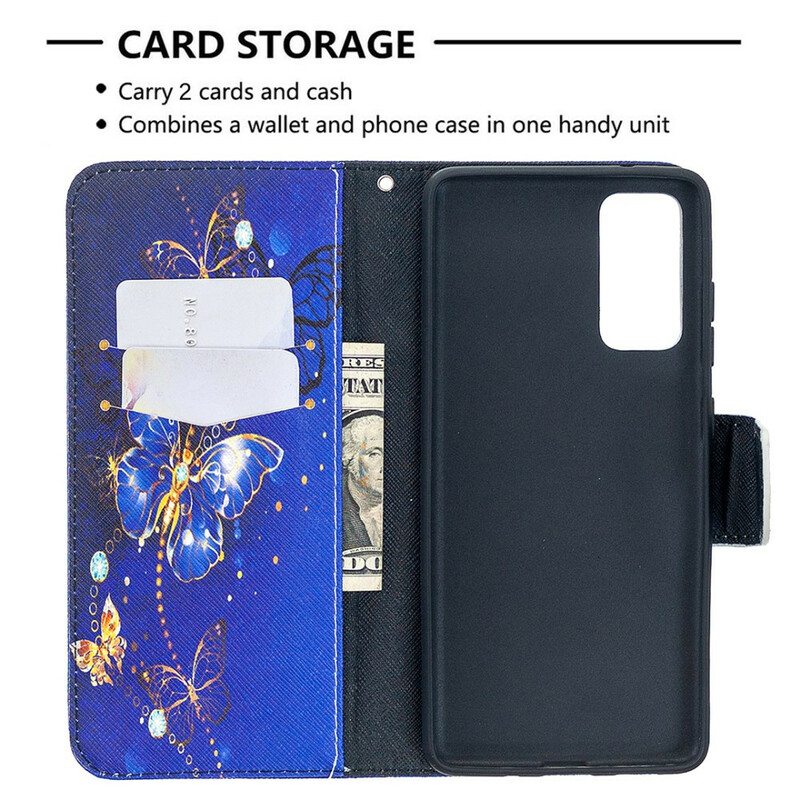 Flip Case Samsung Galaxy S20 FE Perhosten Kuninkaat