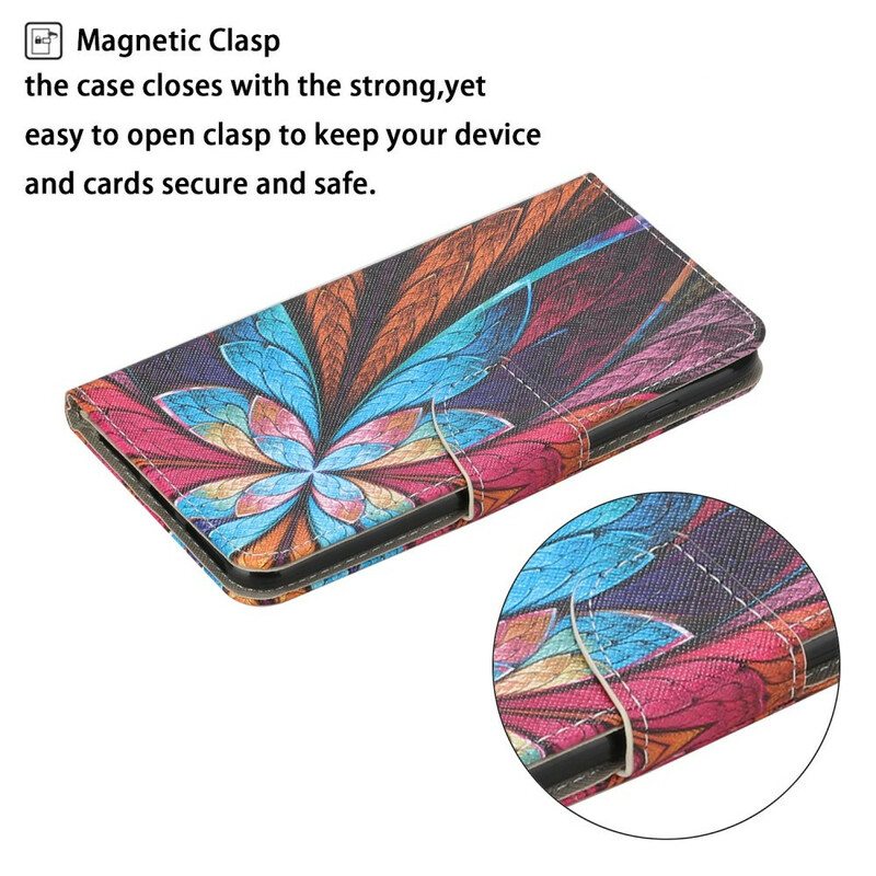 Flip Case Samsung Galaxy S20 FE Värilliset Lakanat Kaulanauhalla