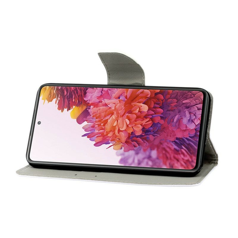 Flip Case Samsung Galaxy S20 FE Värilliset Lakanat Kaulanauhalla