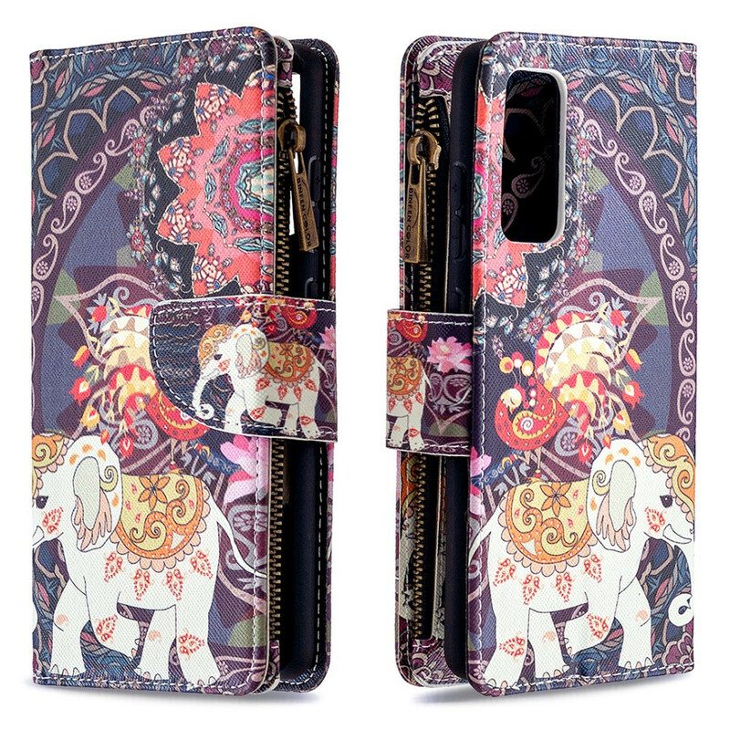 Kotelot Samsung Galaxy S20 FE Elephant Vetoketjullinen Tasku