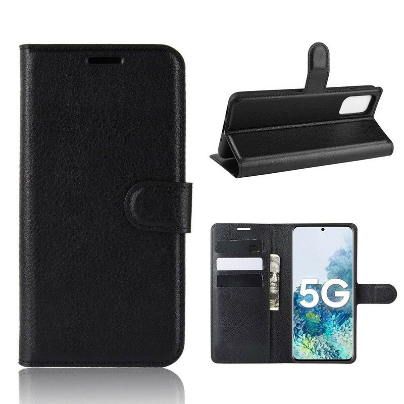Kotelot Samsung Galaxy S20 FE Klassinen Litsi Tekonahka