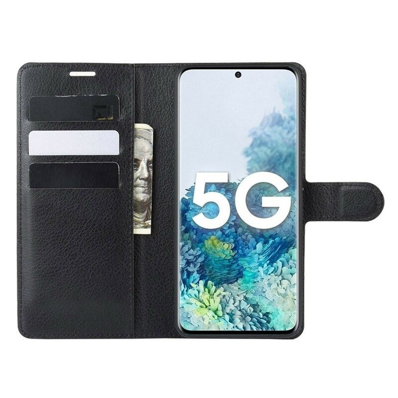 Kotelot Samsung Galaxy S20 FE Klassinen Litsi Tekonahka