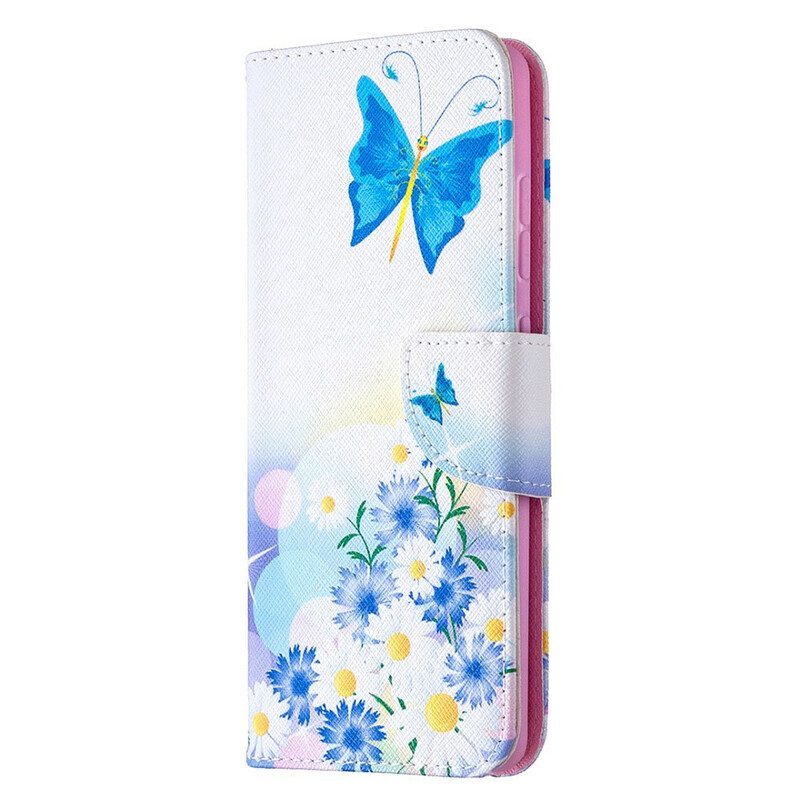 Kotelot Samsung Galaxy S20 FE Maalattuja Perhosia Ja Kukkia