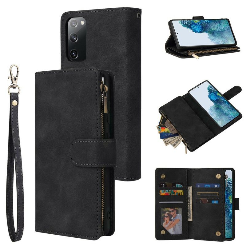 Kotelot Samsung Galaxy S20 FE Multi-card-nahkatyylinen Kaulanauha