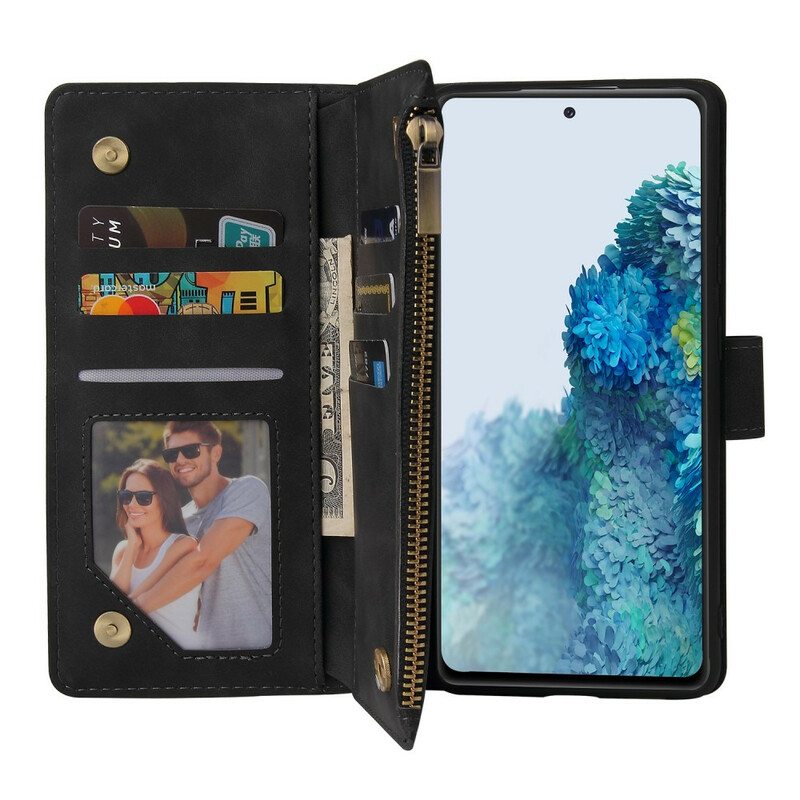 Kotelot Samsung Galaxy S20 FE Multi-card-nahkatyylinen Kaulanauha